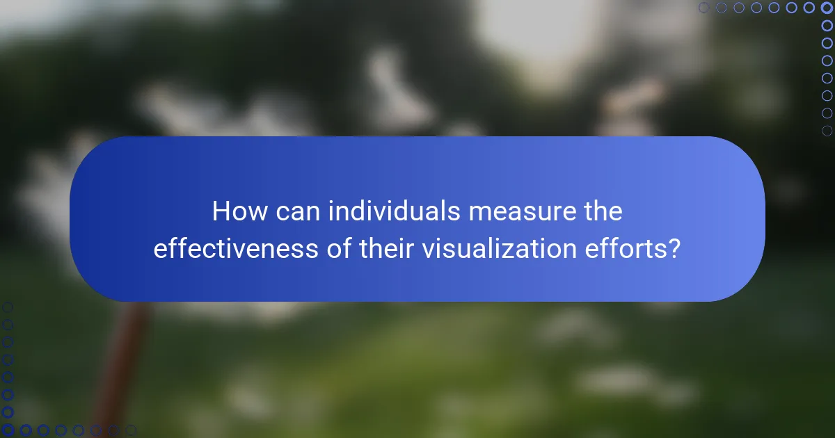 How can individuals measure the effectiveness of their visualization efforts?